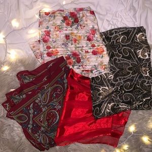 4 Vintage Scarf Bundle